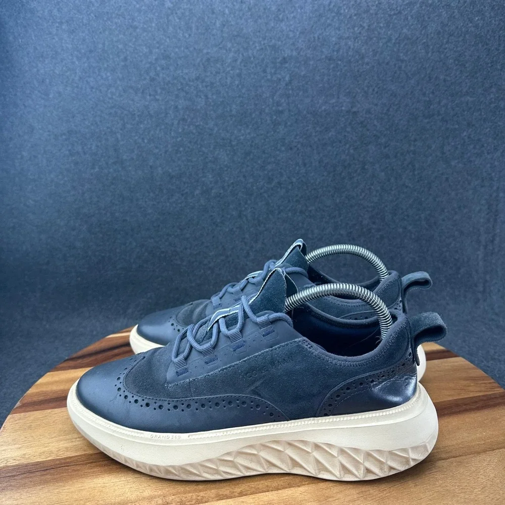 Cole Haan Zerogrand WFA Stitchlite Men's Sz 7 M Navy Blue Wing Tip Dress Shoe